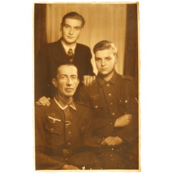 Familieportret, Wehrmacht Unteroffizier en soldaat.. Espenlaub militaria